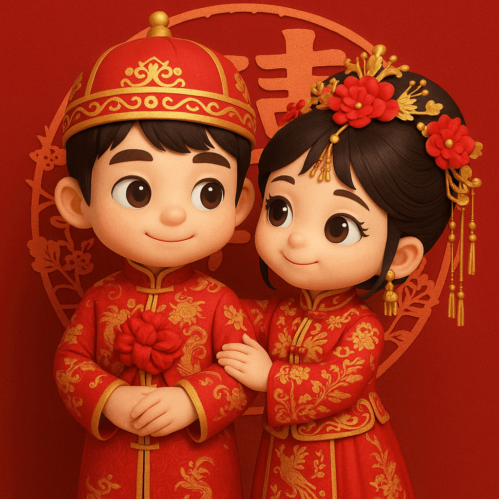3D Q版中式婚礼图